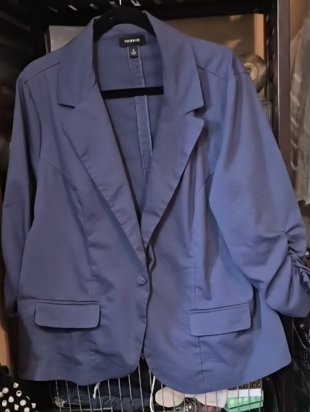 Torrid Women's Nacy Blue Solid Button Blazer Jacket Collared Plus 2 (18-20)